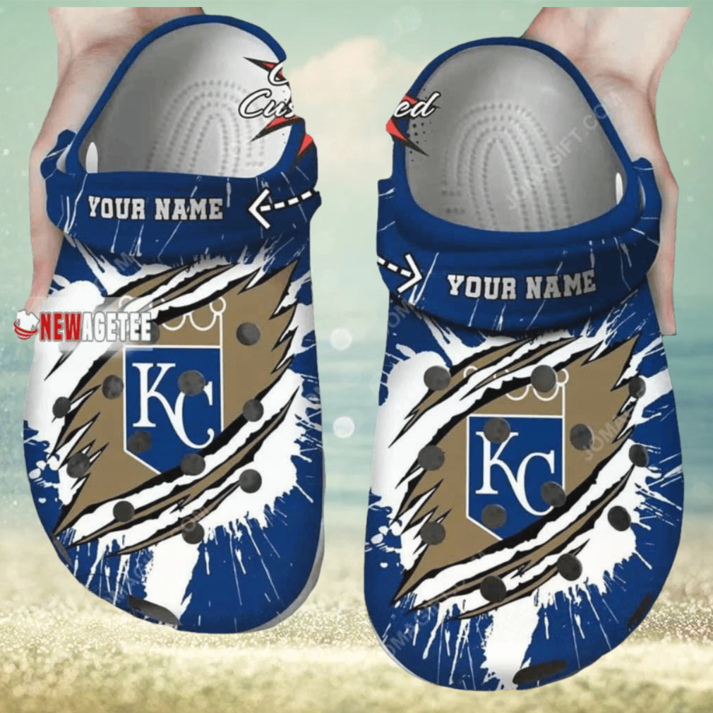 Mlb Kansas City Royals Ripped Claw Custom Name Crocs Clog Mlb Kansas City Royals Ripped Claw Custom Name Crocs Clog