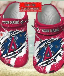 Mlb Los Angeles Angels Ripped Claw Custom Name Crocs Clog