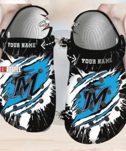 Mlb Miami Marlins Ripped Claw Custom Name Crocs Clog