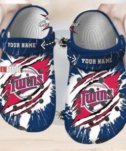 Mlb Minnesota Twins Ripped Claw Custom Name Crocs Clog