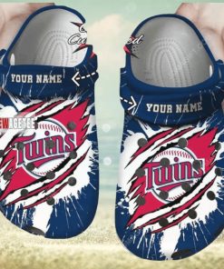 Mlb Minnesota Twins Ripped Claw Custom Name Crocs Clog