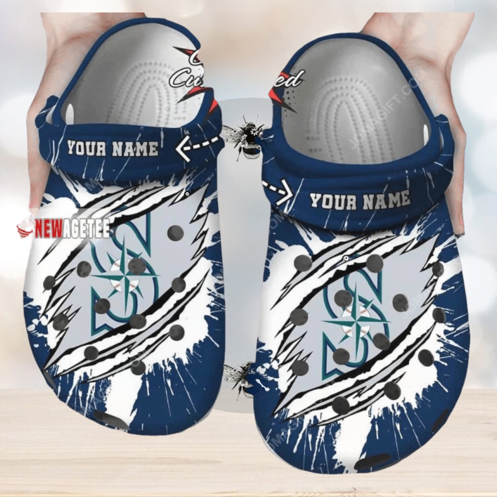 Mlb Seattle Mariners Ripped Claw Custom Name Crocs Clog Mlb Seattle Mariners Ripped Claw Custom Name Crocs Clog