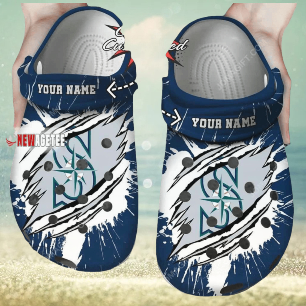 Mlb Seattle Mariners Ripped Claw Custom Name Crocs Clog Mlb Seattle Mariners Ripped Claw Custom Name Crocs Clog