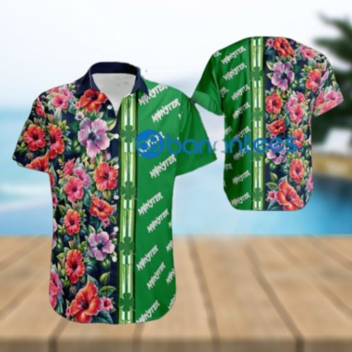 Monster Energy Hibiscus Flower Style Hawaiian Shirt All Over Print Gift Patricks Day