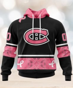 Montreal Canadiens Hoodie Specialized Design In Classic Style With Paisley! WE WEAR PINK BREAST CANCER Hoodie