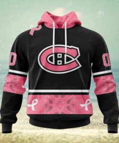 Montreal Canadiens Hoodie Specialized Design In Classic Style With Paisley! WE WEAR PINK BREAST CANCER Hoodie