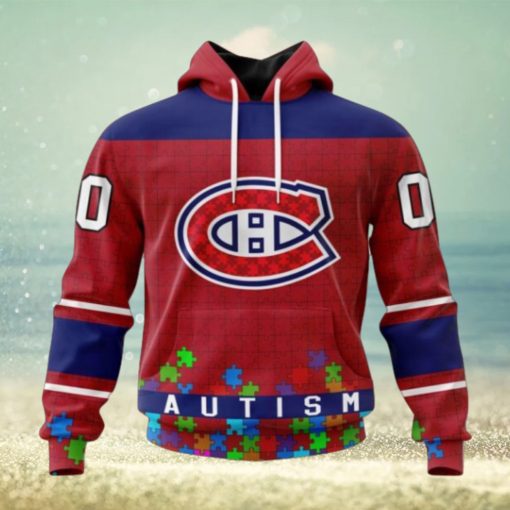 Montreal Canadiens Hoodie Specialized Unisex Kits Hockey Fights Against Autism Hoodie