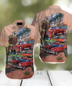 Muscle Cars Vintage Retro Route 66 Hawaiian Shirt Aloha Casual Shirt For Men And Women