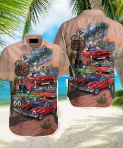 Muscle Cars Vintage Retro Route 66 Hawaiian Shirt Aloha Casual Shirt For Men And Women