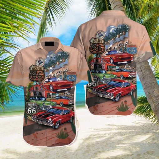 Muscle Cars Vintage Retro Route 66 Hawaiian Shirt Aloha Casual Shirt For Men And Women