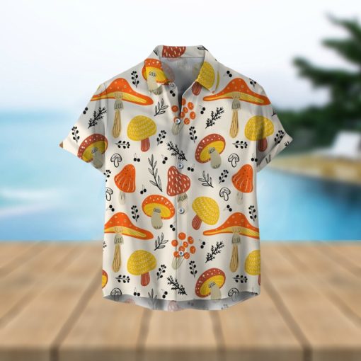 Mushroom Lover Hippie Unisex Hawaiian Casual Beachwear Shirt