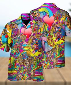 Music Guitar Psychedelic Hippie Musician Hawaiian Shirt