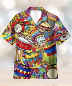 Music Peace Love Drums Hippie 3D Hawaiian Shirt Summer Vaction Gift