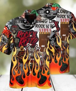 Music Rock Music Red Flame Hawaiian Shirt Aloha Casual Shirt For Men And Women