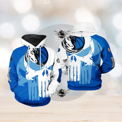 NBA Dallas Mavericks Blue White Skull Pullover Hoodie