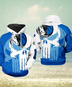 NBA Dallas Mavericks Blue White Skull Pullover Hoodie