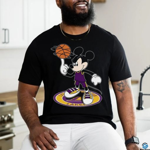 NBA Los Angeles Lakers Cheerful Mickey Disney Unisex T Shirt