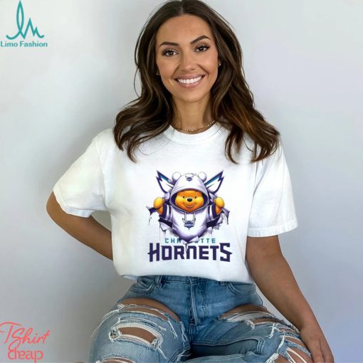 NBA Pooh and Football Charlotte Hornets shirt