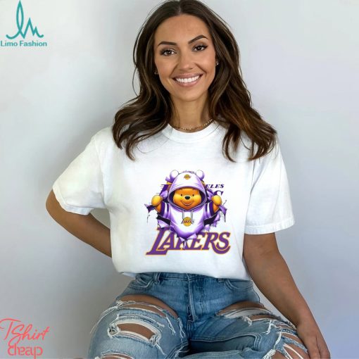 NBA Pooh and Football Los Angeles Lakers shirt