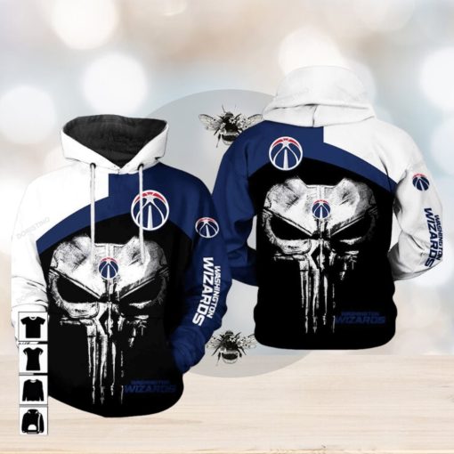 NBA Washington Wizards Skull Punisher Pullover Hoodie