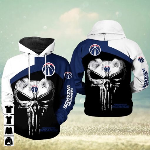 NBA Washington Wizards Skull Punisher Pullover Hoodie