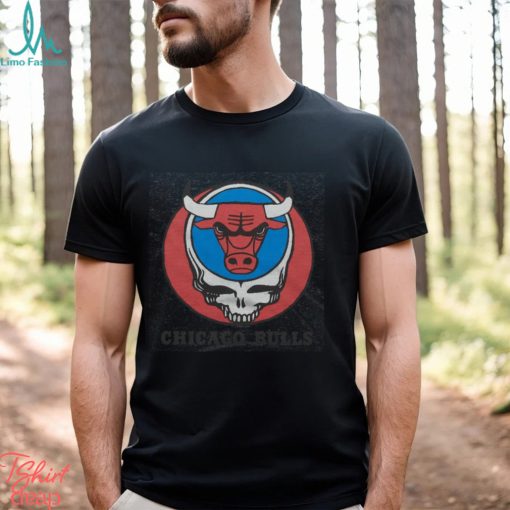 NBA x Grateful Dead x Bulls Skull Shirt