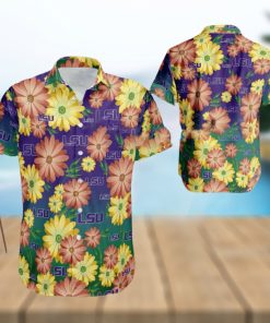 NCAA LSU Tigers Logo Flower New Style 3D Hawaiian Shirt