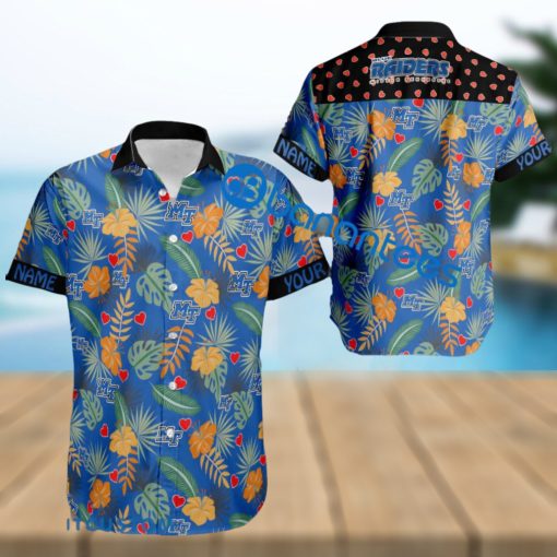 NCAA Middle Tenn Blue Raiders Heart Pattern Hawaiian Shirt