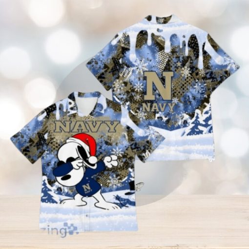 NCAA Navy Midshipmen Snoopy Dabbing The Peanuts American Christmas Dripping Hawaiian Shirt