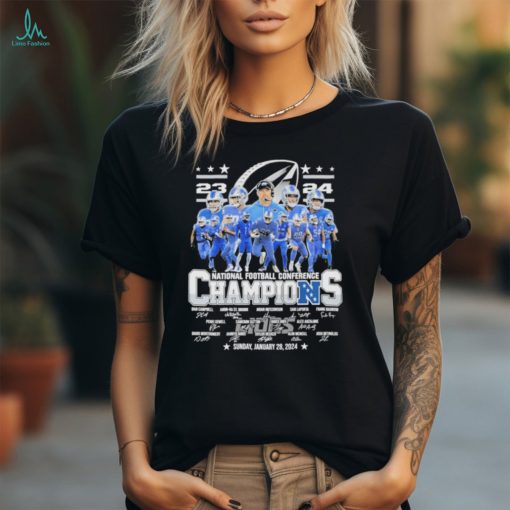 NFC Champions Detroit Lions January 28 2024 signatures t shirt