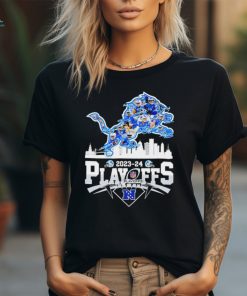 NFL 2023 2024 NFC Playoffs Detroit Lions player signatures logo skyline shirt