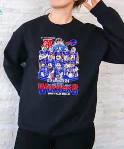 NFL 2024 AFC Wild Card Playoffs Winners Buffalo Bills player signatures logo shirt