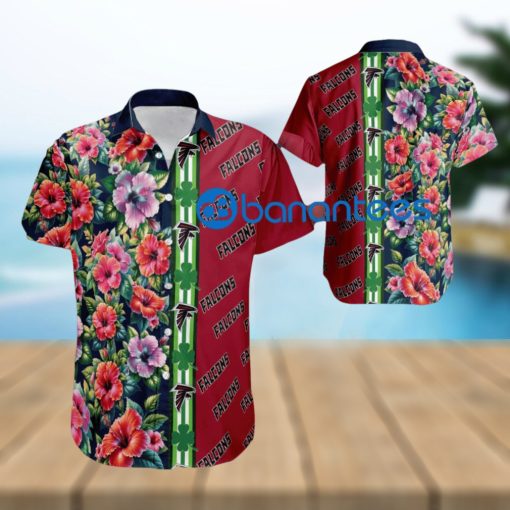 NFL Atlanta Falcons Hibiscus Flower Logo Hawaiian Shirt Short Sleeve Gift Patricks Day