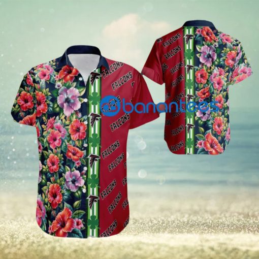 NFL Atlanta Falcons Hibiscus Flower Logo Hawaiian Shirt Short Sleeve Gift Patricks Day