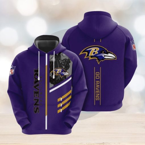 NFL Baltimore Ravens Big Logo Backside Hoodies Print Full