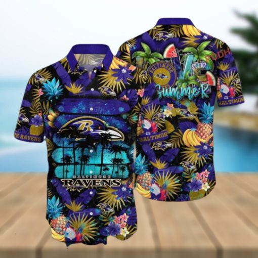 NFL Baltimore Ravens Hawaiian Shirt, Pool Daystime Aloha Shirt