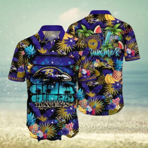 NFL Baltimore Ravens Hawaiian Shirt, Pool Daystime Aloha Shirt