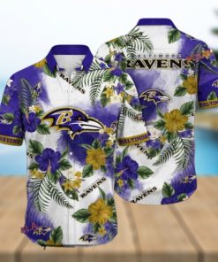 NFL Baltimore Ravens Hawaiian Shirt, Summer Nightstime Aloha Shirt