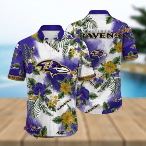 NFL Baltimore Ravens Hawaiian Shirt, Summer Nightstime Aloha Shirt