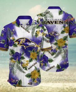 NFL Baltimore Ravens Hawaiian Shirt, Summer Nightstime Aloha Shirt