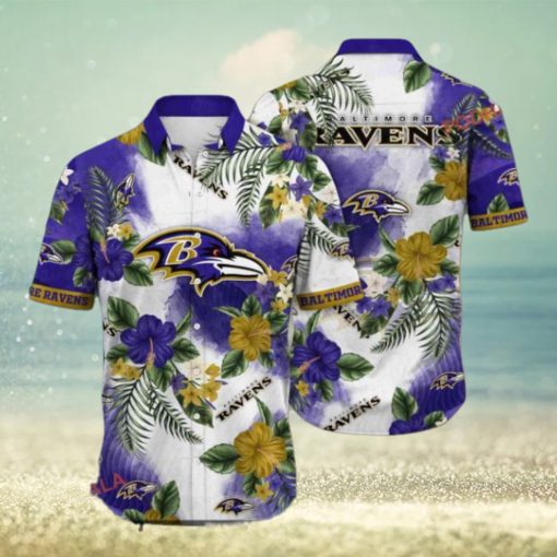 NFL Baltimore Ravens Hawaiian Shirt, Summer Nightstime Aloha Shirt