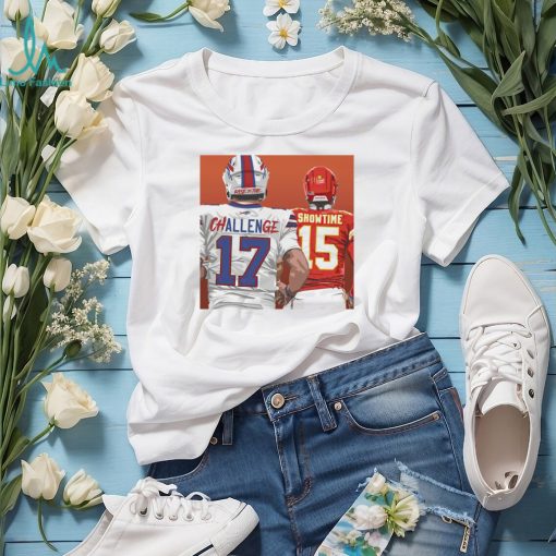 NFL Buffalo Bills Josh Allen 17 Kansas City Chief Patrick Mahomes 15 Challenge Showtime football players art shirt
