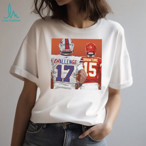 NFL Buffalo Bills Josh Allen 17 Kansas City Chief Patrick Mahomes 15 Challenge Showtime football players art shirt