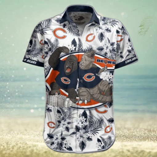 NFL Chicago Bears Hawaiian Shirt Short Kingkong Godzilla