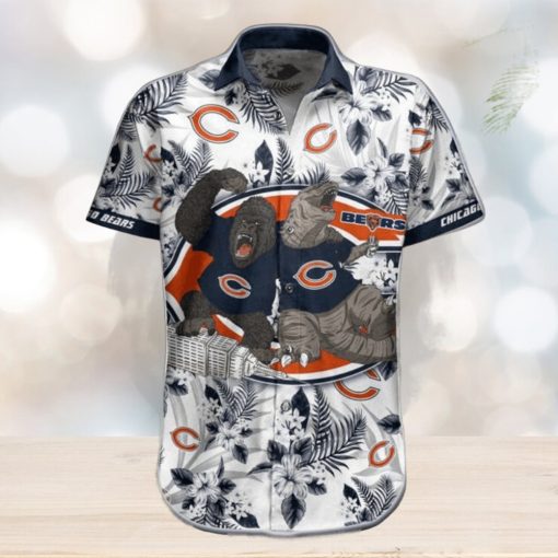 NFL Chicago Bears Hawaiian Shirt Short Kingkong Godzilla