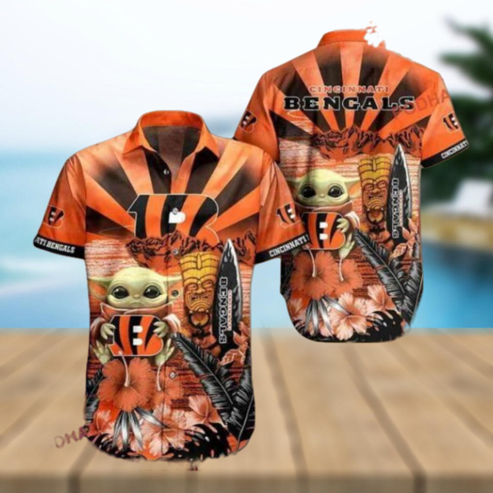 NFL Cincinnati Bengals Baby Yoda Orange Hawaiian Shirt, Trendy Bengals  Apparel - Limotees