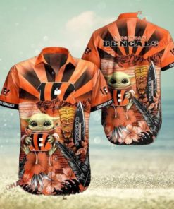 NFL Cincinnati Bengals Baby Yoda Orange Hawaiian Shirt, Trendy Bengals Apparel