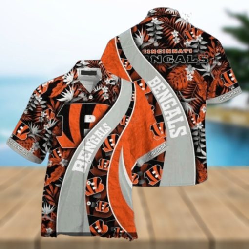 NFL Cincinnati Bengals Orange Grey Hawaiian Shirt, Men’s Summer Fashion