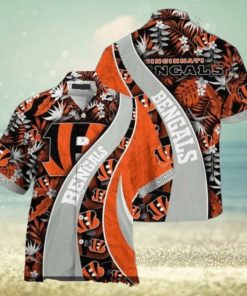 NFL Cincinnati Bengals Orange Grey Hawaiian Shirt, Men’s Summer Fashion