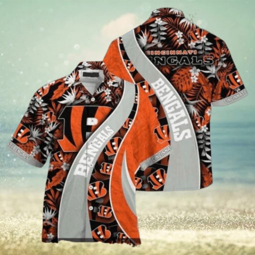 NFL Cincinnati Bengals Orange Grey Hawaiian Shirt, Men’s Summer Fashion